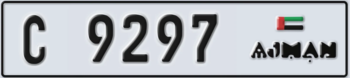 UAE License Plate Ajman C 9297