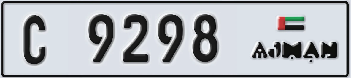 UAE License Plate Ajman C 9298
