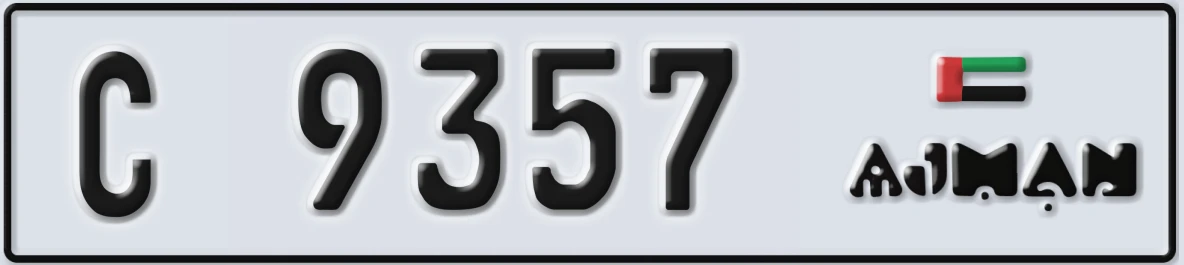 UAE License Plate Ajman C 9357