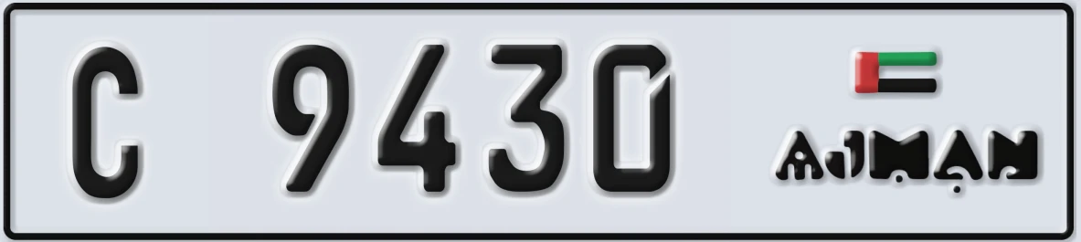UAE License Plate Ajman C 9430