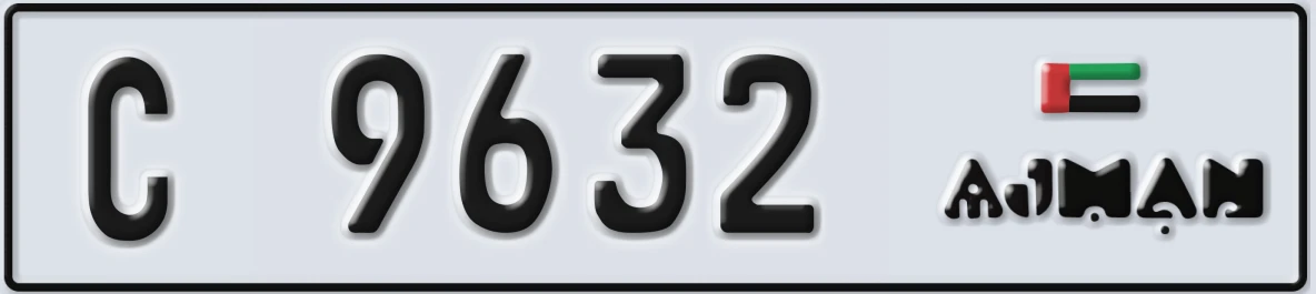 UAE License Plate Ajman C 9632