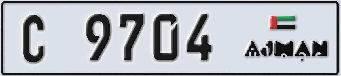 UAE License Plate Ajman C 9704