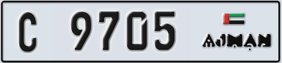 UAE License Plate Ajman C 9705