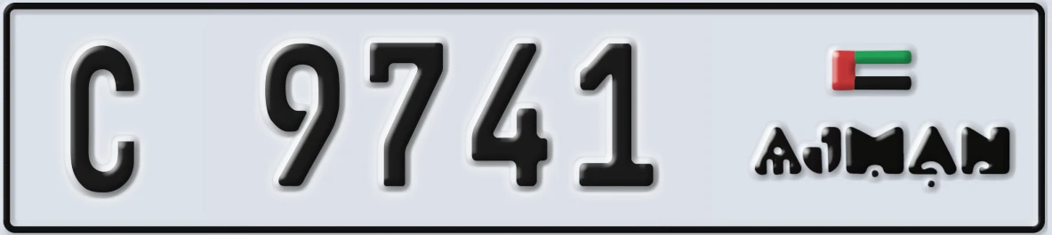 UAE License Plate Ajman C 9741