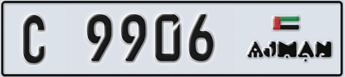 UAE License Plate Ajman C 9906