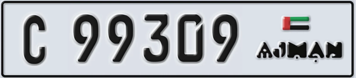 UAE License Plate Ajman C 99309