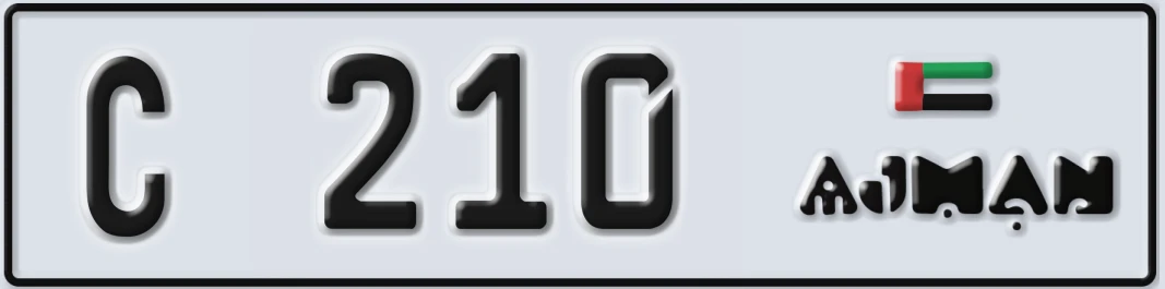 UAE License Plate Ajman C X210