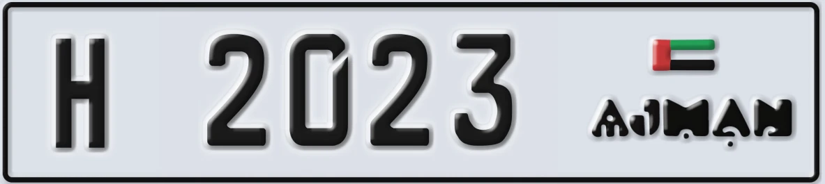 UAE License Plate Ajman H 2023