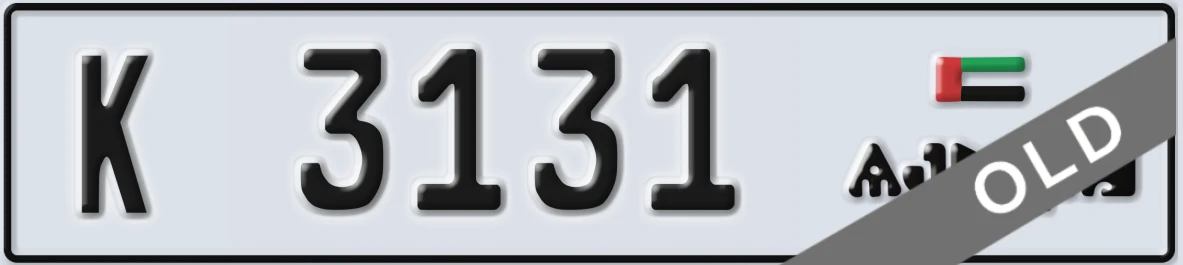 UAE License Plate Ajman K 3131