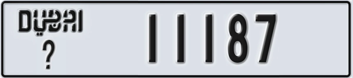 UAE License Plate Dubai @ 11187