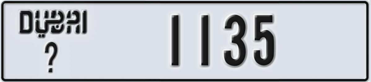 UAE License Plate Dubai @ 1135