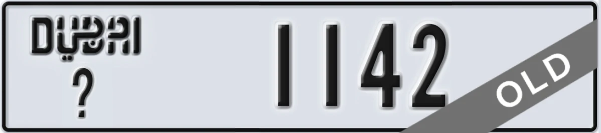 UAE License Plate Dubai X 1142