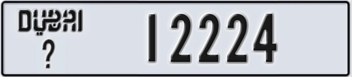 UAE License Plate Dubai @ 12224