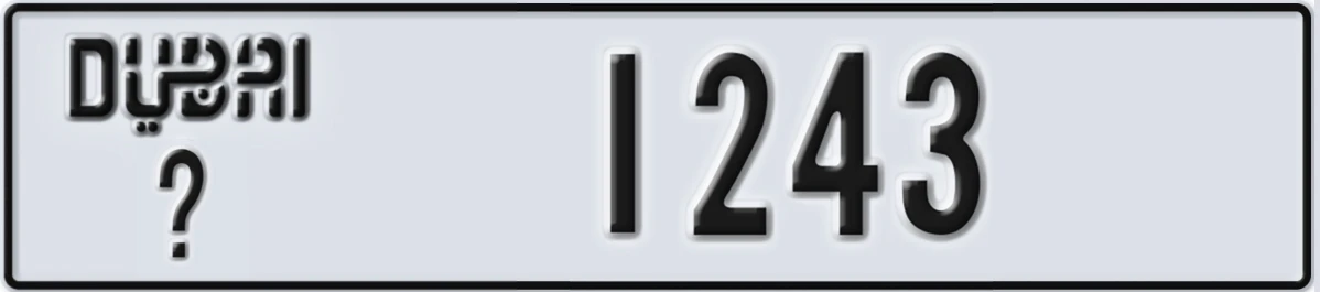 UAE License Plate Dubai @ 1243