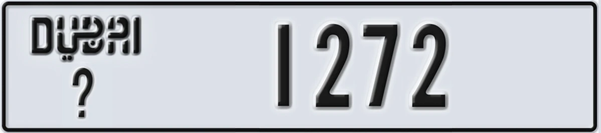 UAE License Plate Dubai @ 1272