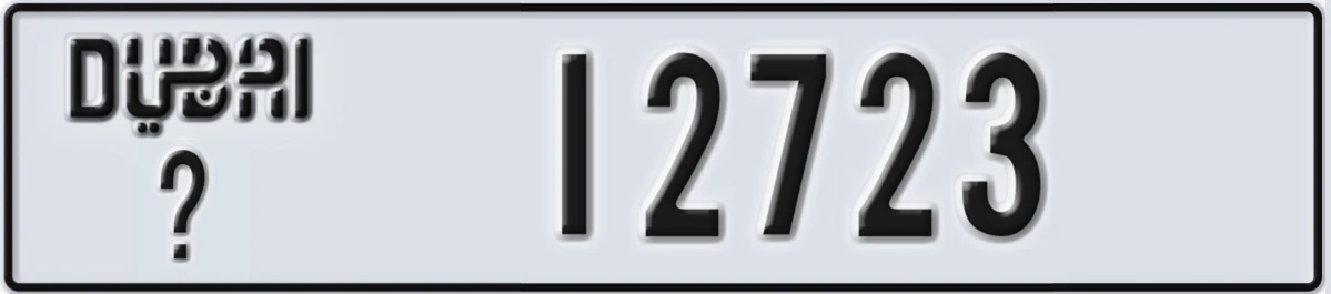 UAE License Plate Dubai X 12723