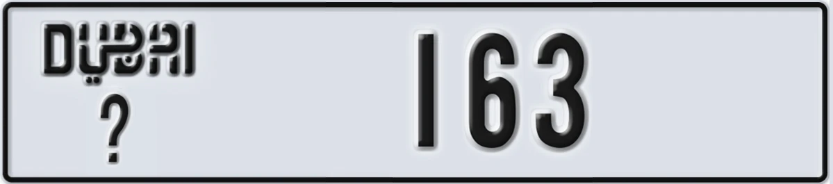 UAE License Plate Dubai @ 163