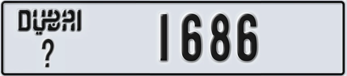 UAE License Plate Dubai @ 1686