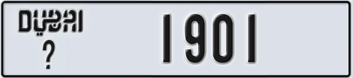 UAE License Plate Dubai @ 1901
