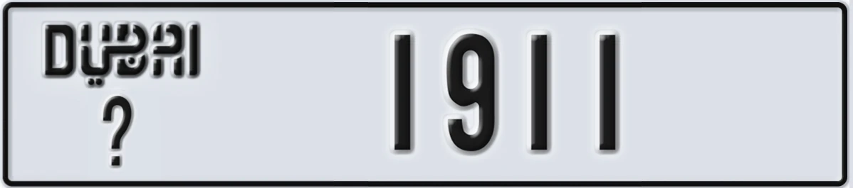 UAE License Plate Dubai @ 1911