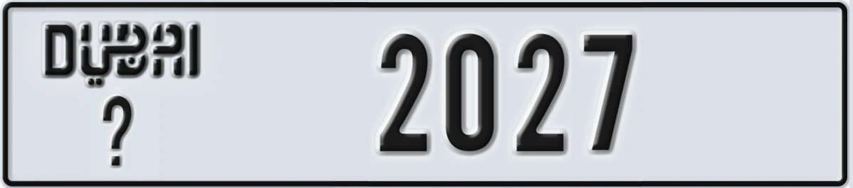 UAE License Plate Dubai @ 2027