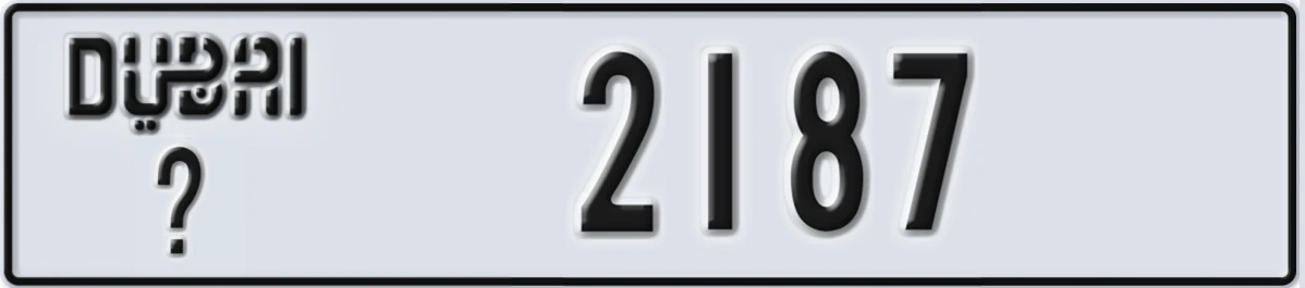 UAE License Plate Dubai @ 2187