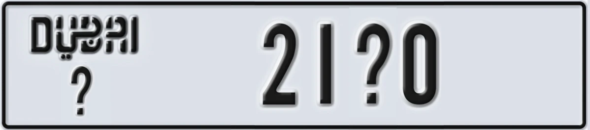 UAE License Plate Dubai @ 21X0