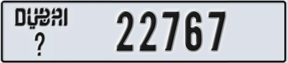 UAE License Plate Dubai @ 22767