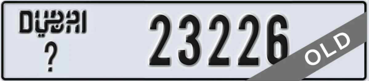UAE License Plate Dubai X 23226