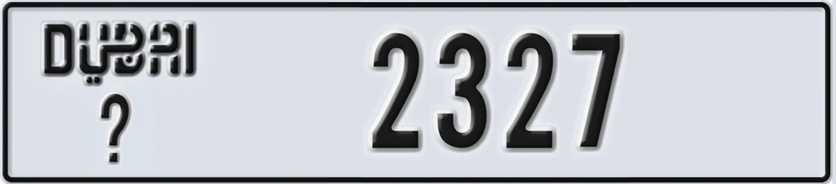 UAE License Plate Dubai @ 2327