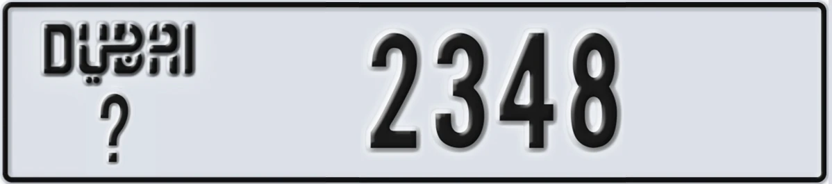 UAE License Plate Dubai @ 2348