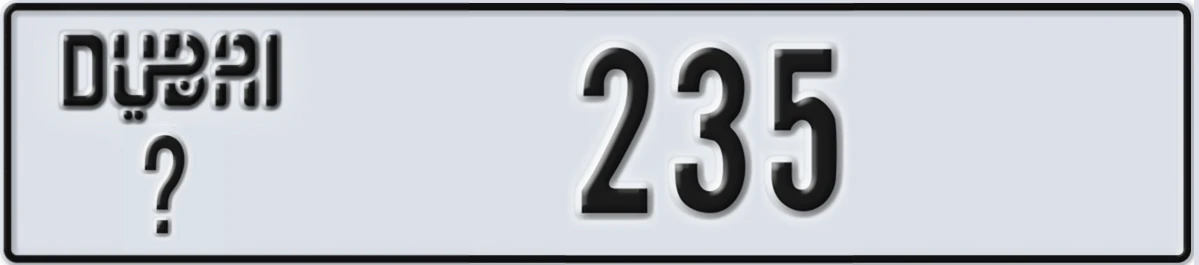 UAE License Plate Dubai @ 235