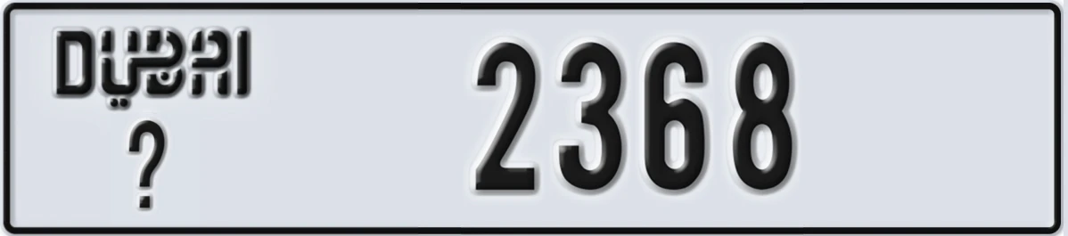 UAE License Plate Dubai @ 2368