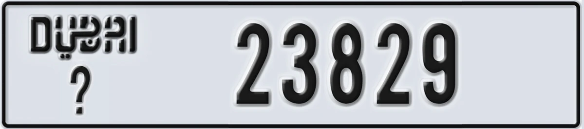 UAE License Plate Dubai X 23829