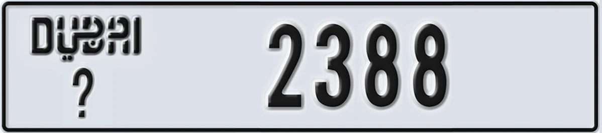 UAE License Plate Dubai @ 2388