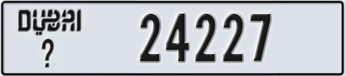 UAE License Plate Dubai X 24227