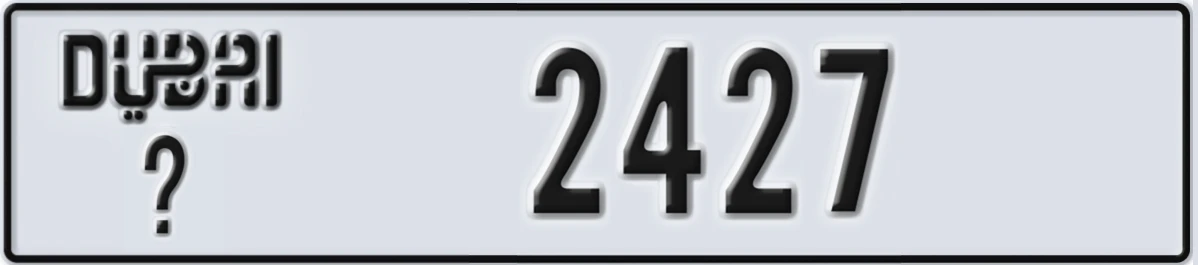 UAE License Plate Dubai @ 2427