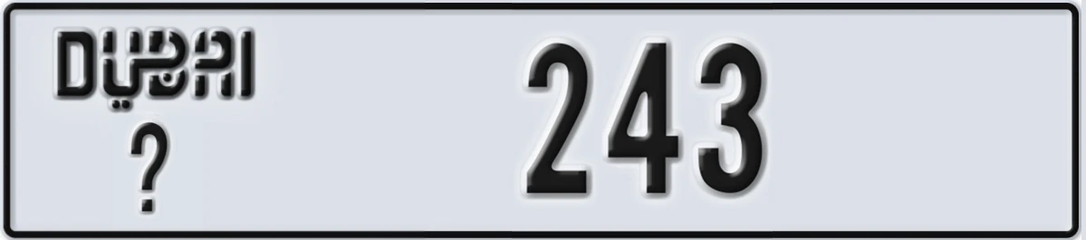 UAE License Plate Dubai @ 243