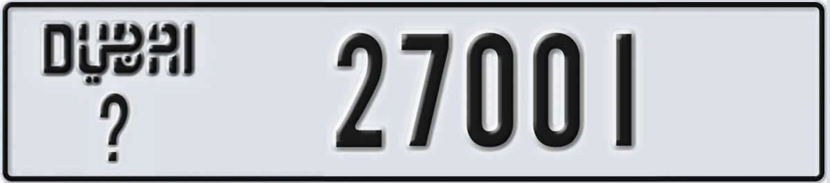 UAE License Plate Dubai @ 27001