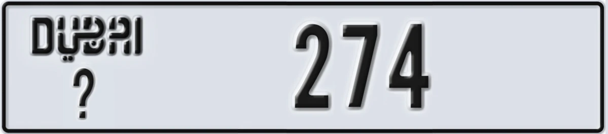 UAE License Plate Dubai @ 274