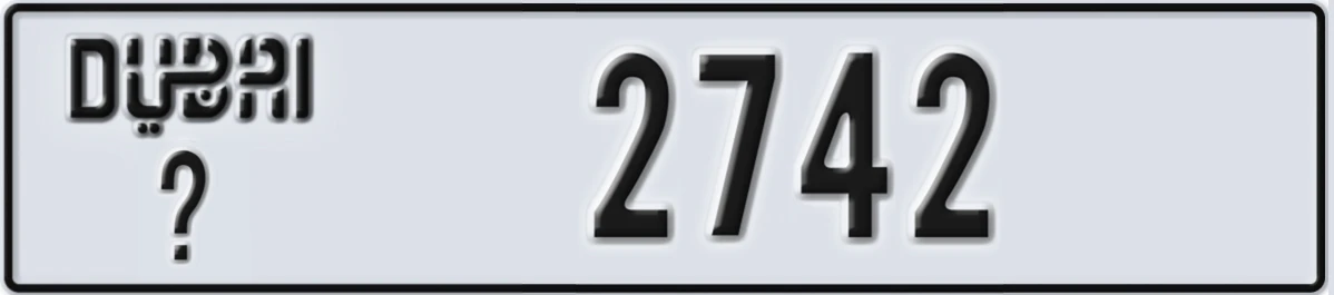 UAE License Plate Dubai @ 2742