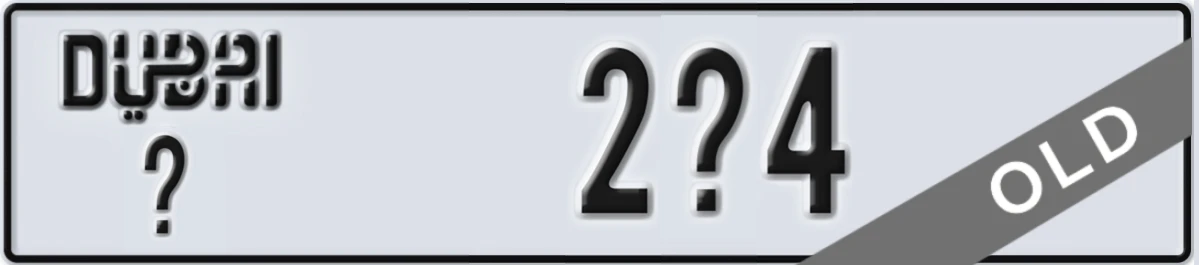 UAE License Plate Dubai @ 2X4