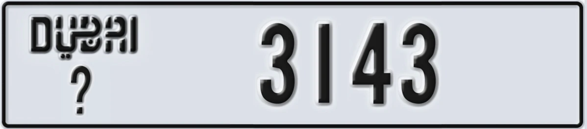 UAE License Plate Dubai @ 3143