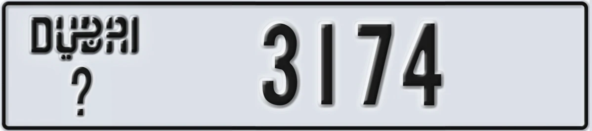 UAE License Plate Dubai @ 3174