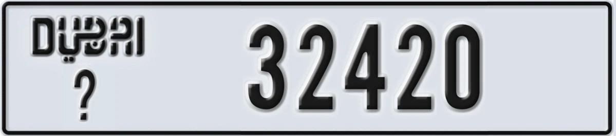 UAE License Plate Dubai X 32420
