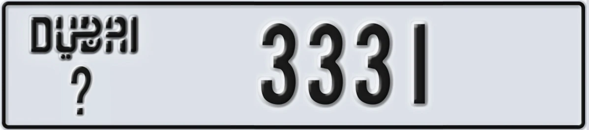 UAE License Plate Dubai @ 3331