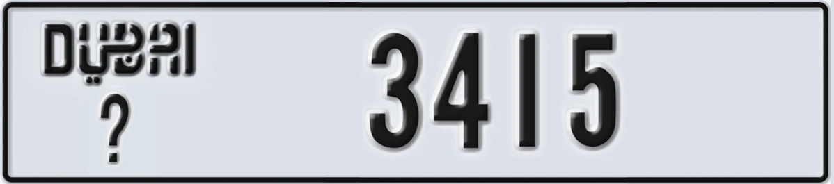 UAE License Plate Dubai @ 3415