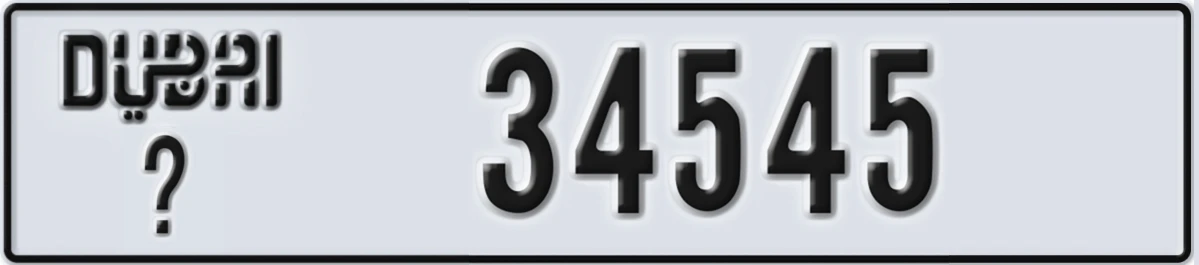 UAE License Plate Dubai @ 34545