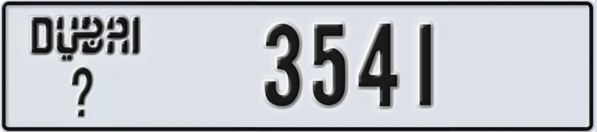 UAE License Plate Dubai @ 3541