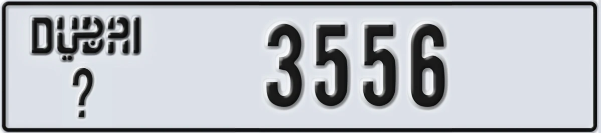 UAE License Plate Dubai @ 3556